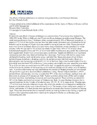 The Effects of Human Disturbance on Common Loon Productivity In