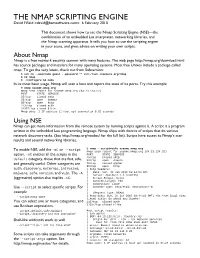 The Nmap Scripting Engine
