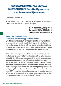 Erectile Dysfunction and Premature Ejaculation