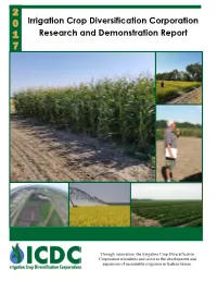 Irrigation Crop Diversification Corporation Research And