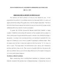 Mcb 407-Immunology and Immunochemistry-Lecture Note