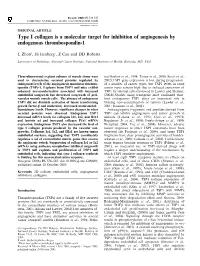 Type I Collagen Is a Molecular Target for Inhibition of Angiogenesis by Endogenous Thrombospondin-1