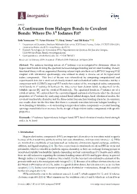 A Continuum from Halogen Bonds to Covalent Bonds: Where Do Λ3 Iodanes Fit?