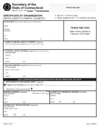 Certificate of Organization (LLC