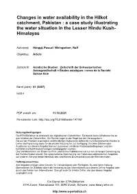 Changes in Water Availability in the Hilkot Catchment, Pakistan : a Case Study Illustrating the Water Situation in the Lesser Hindu Kush- Himalayas