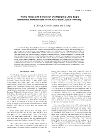 Home-Range and Behaviour of a Fledgling Little Eagle Hieraaetus Morphnoides in the Australian Capital Territory