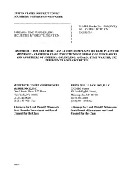 In Re: AOL Time Warner, Inc. Securities and ERISA Litigation 02