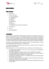 MISION ARTEMIS 2 Table of Contents 1. Introduction 2. Project