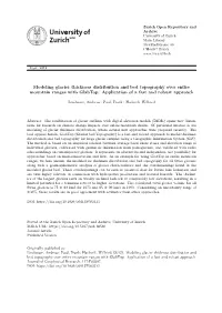 Modeling Glacier Thickness Distribution and Bed Topography Over Entire Mountain Ranges with Glabtop: Application of a Fast and Robust Approach