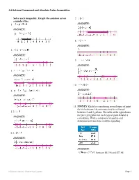 Solve Each Inequality. Graph the Solution Set on a Number Line. 1