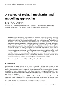 A Review of Rockfall Mechanics and Modelling Approaches Luuk K.A