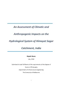 An Assessment of Climatic and Anthropogenic Impacts on the Hydrological System of Himayat Sagar Catchment, India