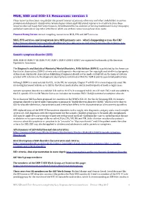 MUS, SSD and ICD-11 Resources