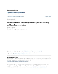 The Association of Late-Life Depression, Cognitive Functioning, and Sleep Disorder in Aging