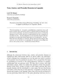 Tone, Syntax, and Prosodic Domains in Luganda