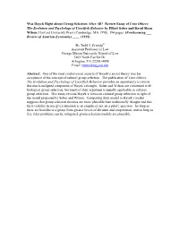 Was Hayek Right About Group Selection After All?