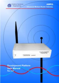 AMRG Development Platform User Manual
