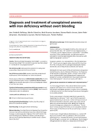 Diagnosis and Treatment of Unexplained Anemia with Iron Deficiency Without Overt Bleeding