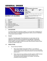 GENERAL ORDER Subject Snow Emergency Operations Topic Series Number OPS 301 12 Effective Date