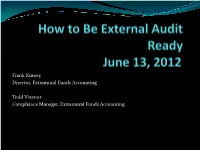 How to Be External Audit Ready