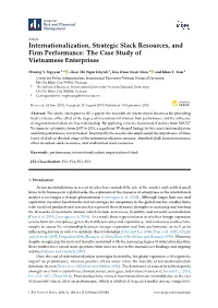 Internationalization, Strategic Slack Resources, and Firm Performance: the Case Study of Vietnamese Enterprises
