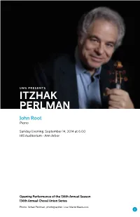 ITZHAK PERLMAN John Root Piano