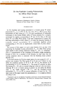 On the Kazhdan-Lusztig Polynomials for Affine Weyl Groups