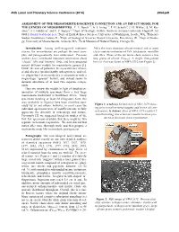 Assessment of the Mesosiderite-Diogenite Connection and an Impact Model for the Genesis of Mesosiderites
