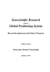 Geoscientific Research Global Positioning System