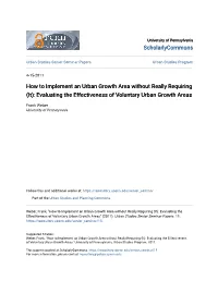 How to Implement an Urban Growth Area Without Really Requiring (It): Evaluating the Effectiveness of Voluntary Urban Growth Areas