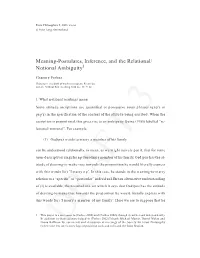 Meaning Postulates That Constrain the Class of Models in Which Such Sent- Ences Are Evaluated