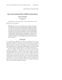 Note on the Intellectual Work of William Stainton Moses