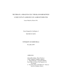 The Thematic Apperception Test: the Relationship Between