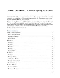 TI-83+/TI-84 Tutorial: the Basics, Graphing, and Matrices
