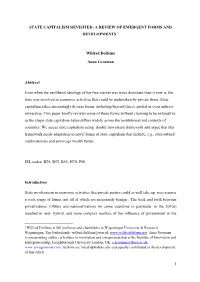 1 State Capitalism Revisited: a Review of Emergent Forms