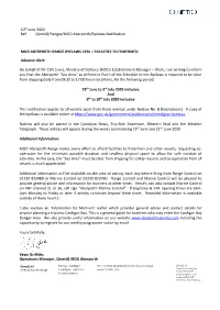 10Th June 2020 Ref Qinetiq/Ranges/MOD Aberporth/Byelaws Notification