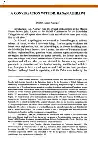 A Conversation with Dr. Hanan Ashrawi