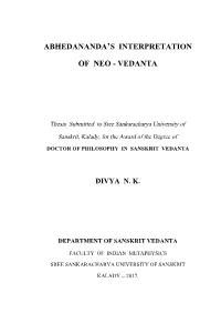 Abhedananda's Interpretation Of