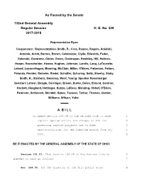 As Passed by the Senate 132Nd General Assembly Regular Session