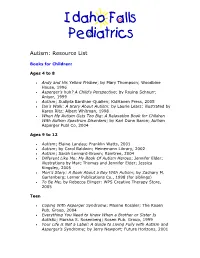 Autism: Resource List