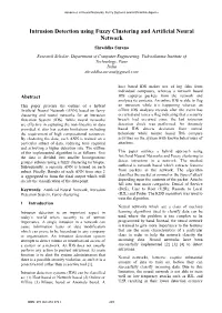 Intrusion Detection Using Fuzzy Clustering and Artificial Neural