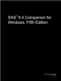 SAS 9.4 Companion for Windows, Fifth Edition