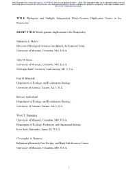 TITLE Phylogeny and Multiple Independent Whole-Genome Duplication Events in the Brassicales