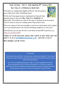 Week Beginning 25Th January 2021 Boy-Tales of a Childhood by Roald