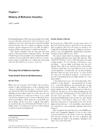 Chapter 1 History of Behavior Genetics