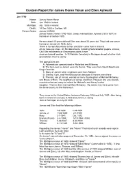 Custom Report for James Horen Horan and Ellen Aylward