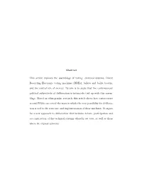 Electoral Systems, Direct Recording Electronic Voting Machines