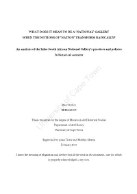 'National' Gallery When the Notions Of