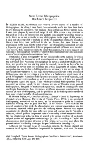 Some Recent Bibliographies: One User's Perspective