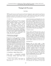 Timing Life Processes